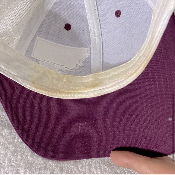 5/$25 WYR Richardson Burgundy White Mesh Back Snap Back Trucker Style Hat - Picture 6 of 11